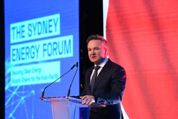 Australian Minister for Climate Change and Energy Chris Bowen speaks during the Sydney Energy Forum in Australia on July 13, 2022. (Jaimi Joy - Pool/Getty Images)
