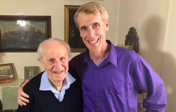Dr. Adriano Ossicini  (L), one of three doctors who helped save Italian Jews during the Nazi era, with composer Stephen Edwards, director of "Syndrome K." (Freestyle Digital Media)
