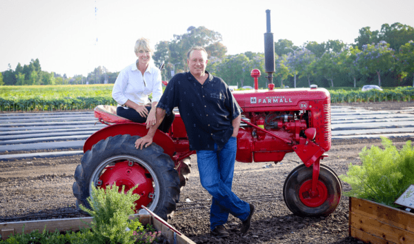 Dan and Anne Manassero at their farm in Irvine, Calif. (Courtesy of Manassero Farms)