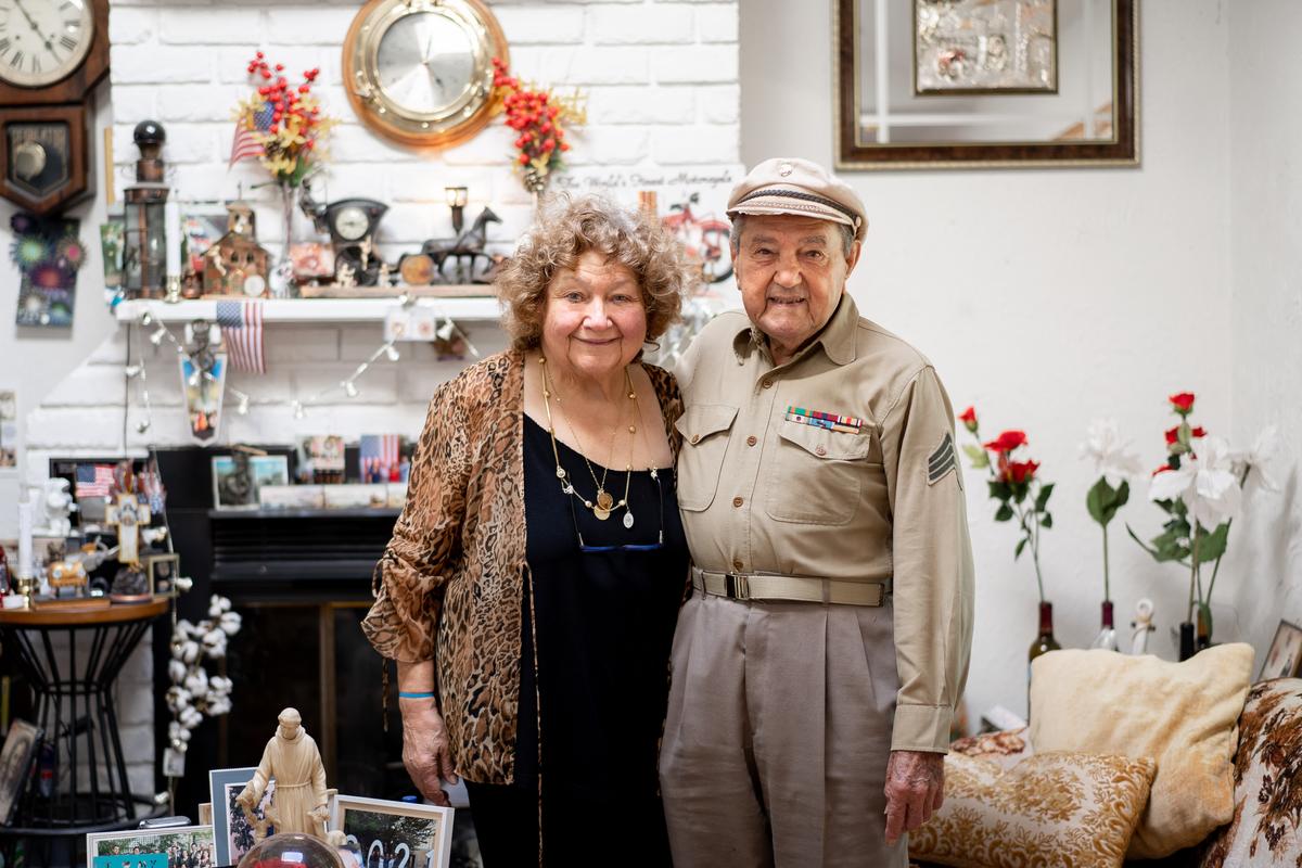 Joe Moraglia and his wife Loretta at home in Long Island, N.Y. (Samira Bouaou/The Epoch Times)