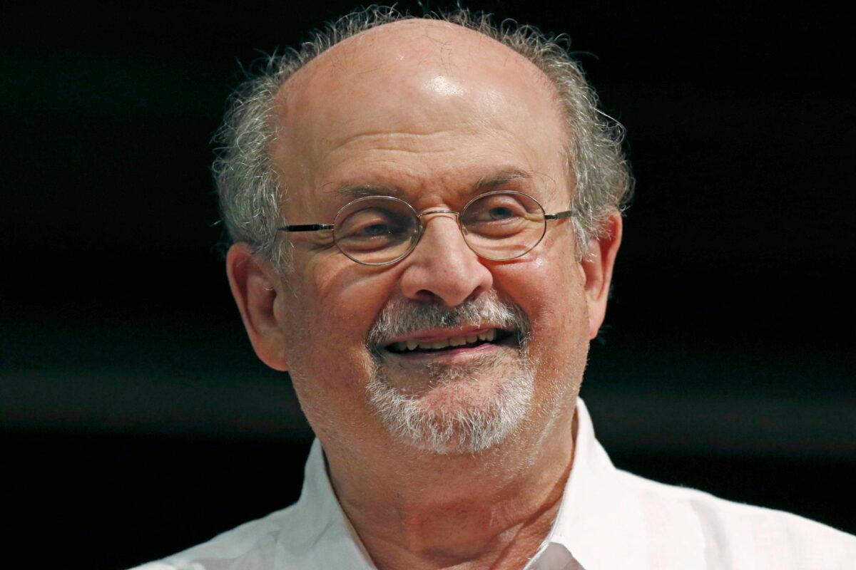 Author Salman Rushdie appears during the Mississippi Book Festival in Jackson, Miss., on Aug. 18, 2018. (Rogelio V. Solis/AP Photo)
