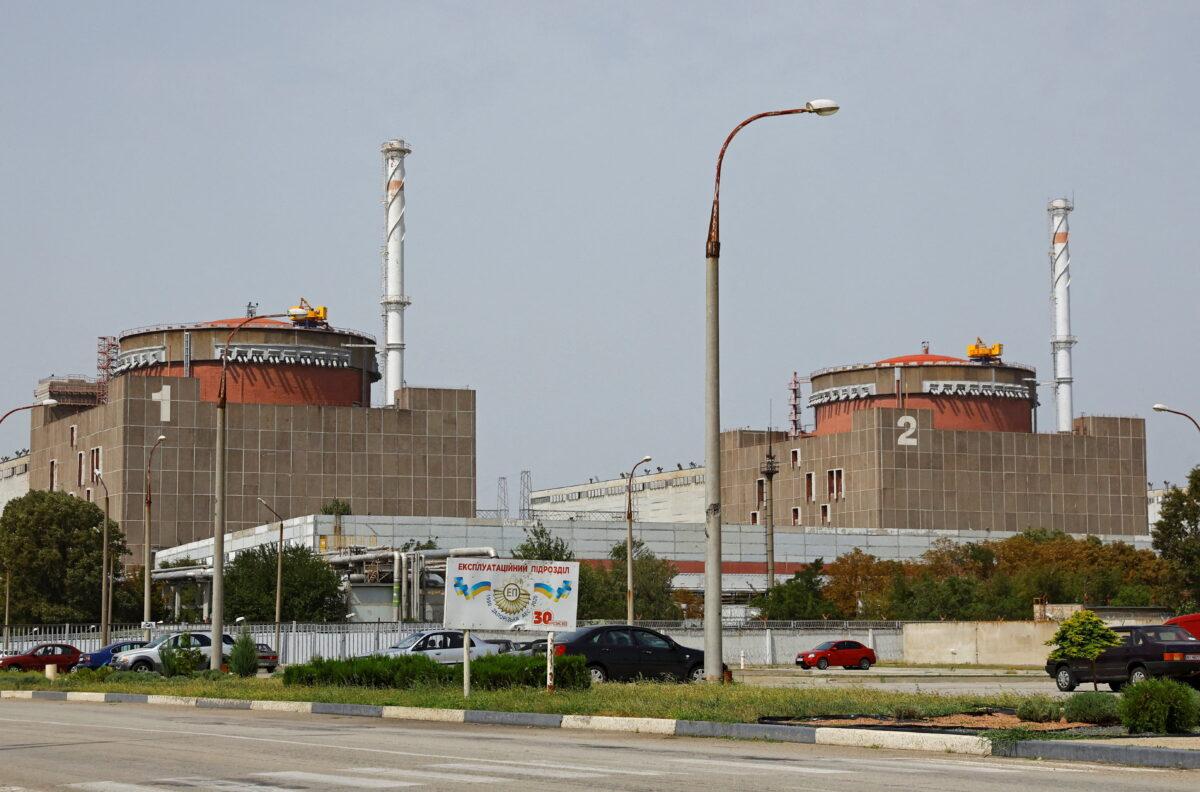 The Zaporizhzhia Nuclear Power Plant outside the Russian-controlled city of Enerhodar in Zaporizhzhia region, Ukraine, on Aug. 22, 2022. (Alexander Ermochenko/Reuters)