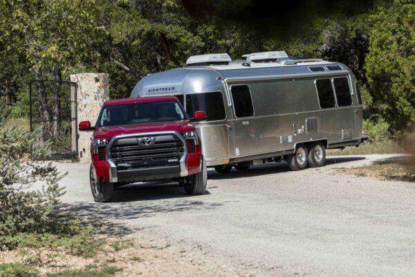 The Tundra on towing duty. (Courtesy of Toyota)