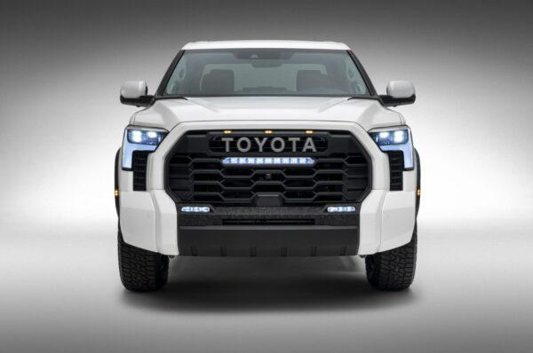 Black grille with LED light bar. (Courtesy of Toyota)