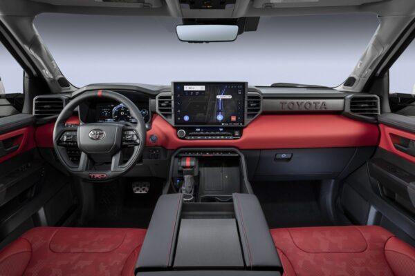 Red TRD Pro interior. (Courtesy of Toyota)