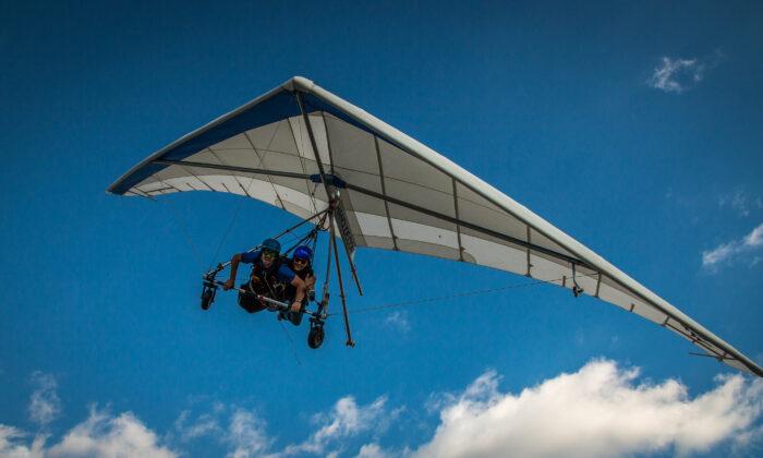 Floating Over Vistas in a Hang Glider