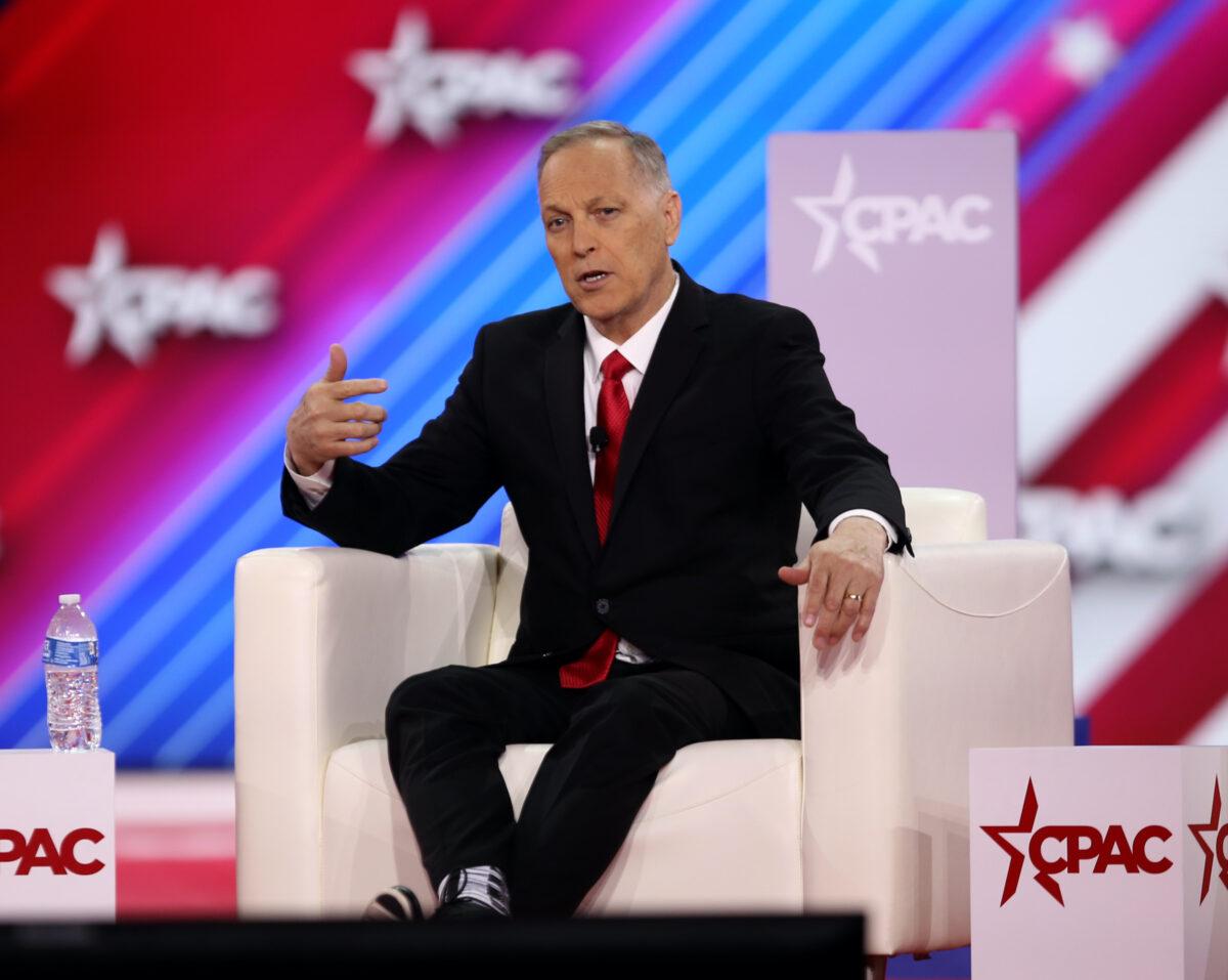 DALLAS, TX—Rep. Andy Biggs (R-AZ) speaks at the Conservative Political Action Conference in Dallas at the Hilton Anatole August 5, 2022. (Bobby Sanchez for The Epoch Times)