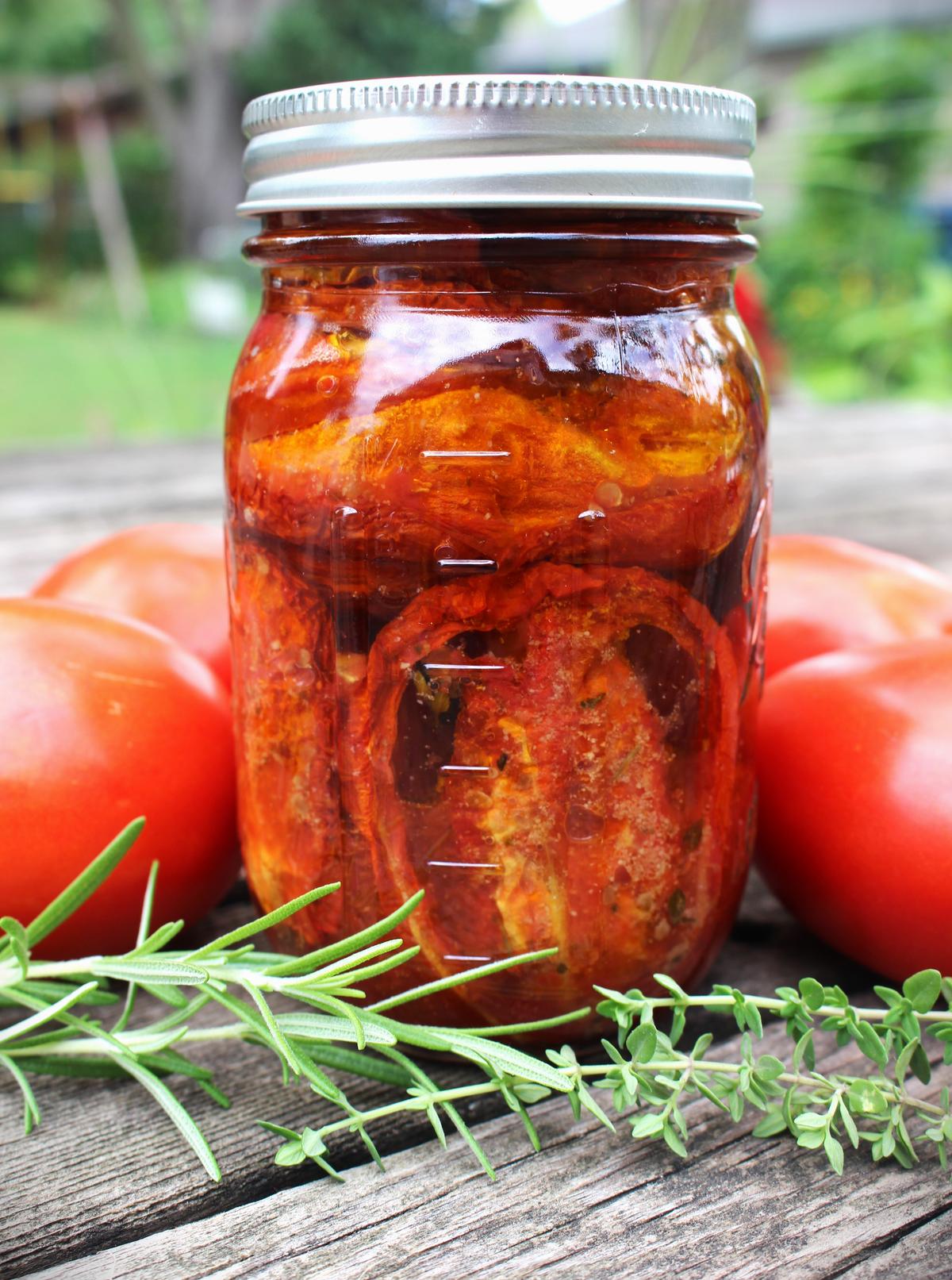 Slow-Roasted Tomatoes With Herbs in Oil