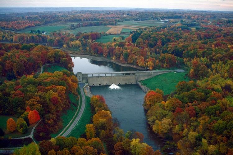 The planned route of the Matthew Perna Freedom 5K included crossing the Shenango Dam near Sharpsville, Pa. (U.S. Army Corps of Engineers)