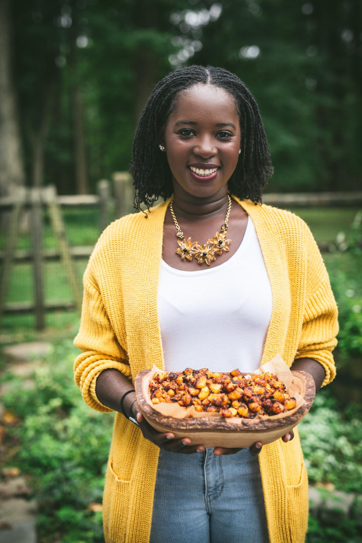 Hadeed's first guest, a good friend who is Ghanian-American, spoke about her recipe for kelewewe, a fried plantain dish specific to Ghana. (Becky Hadeed)