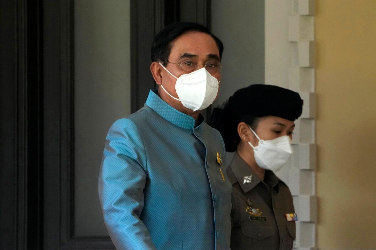 Thailand Prime Minister Prayuth Chan-ocha leaves after cabinet meeting at the Government House in Bangkok, Thailand, on Aug. 23, 2022. (Sakchai Lalit/AP Photo)