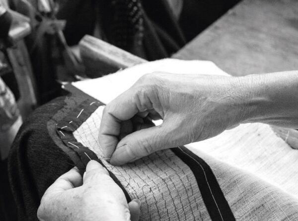 The stitches in each suit reflect the distinct personality and style of its craftsman.<br/>(Courtesy of Oxxford Clothes)