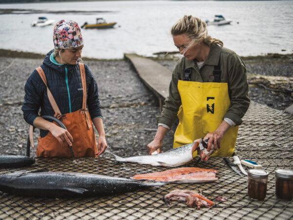 Both sisters still work during Alaska’s commercial fishing seasons, applying the skills and knowledge ingrained in them since a young age. (Sashwa Burrous)