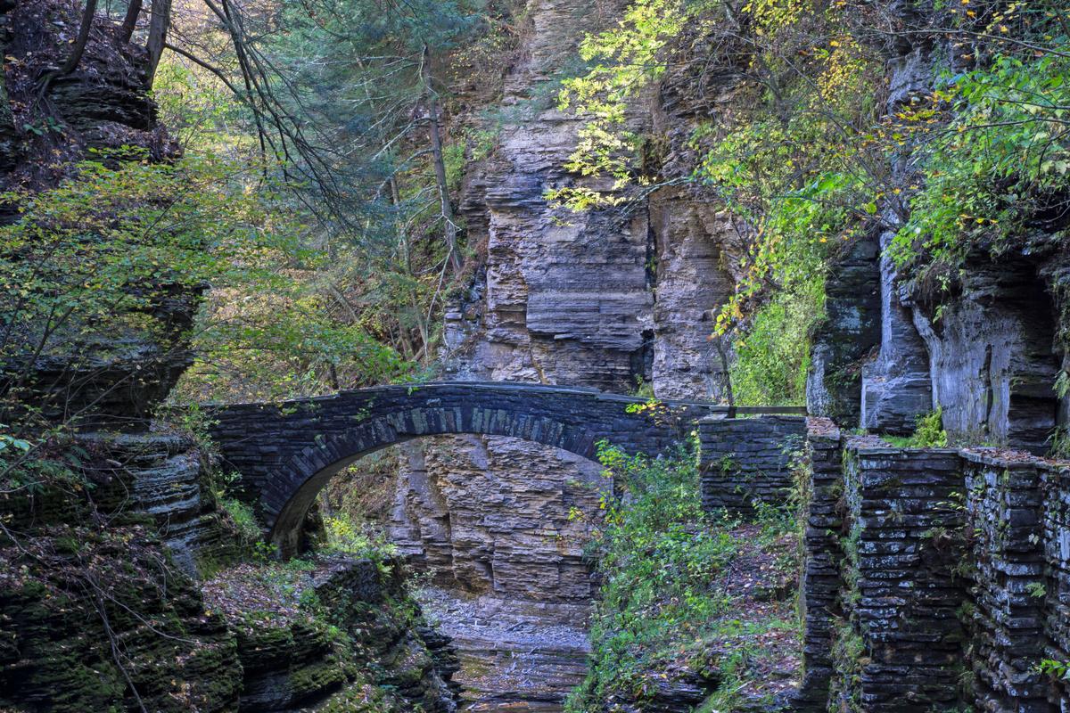 Autumn Trail to the Upper Falls at Robert H.Treman State Park in New York State (Bruce Goerlitz Photo/Shutterstock)