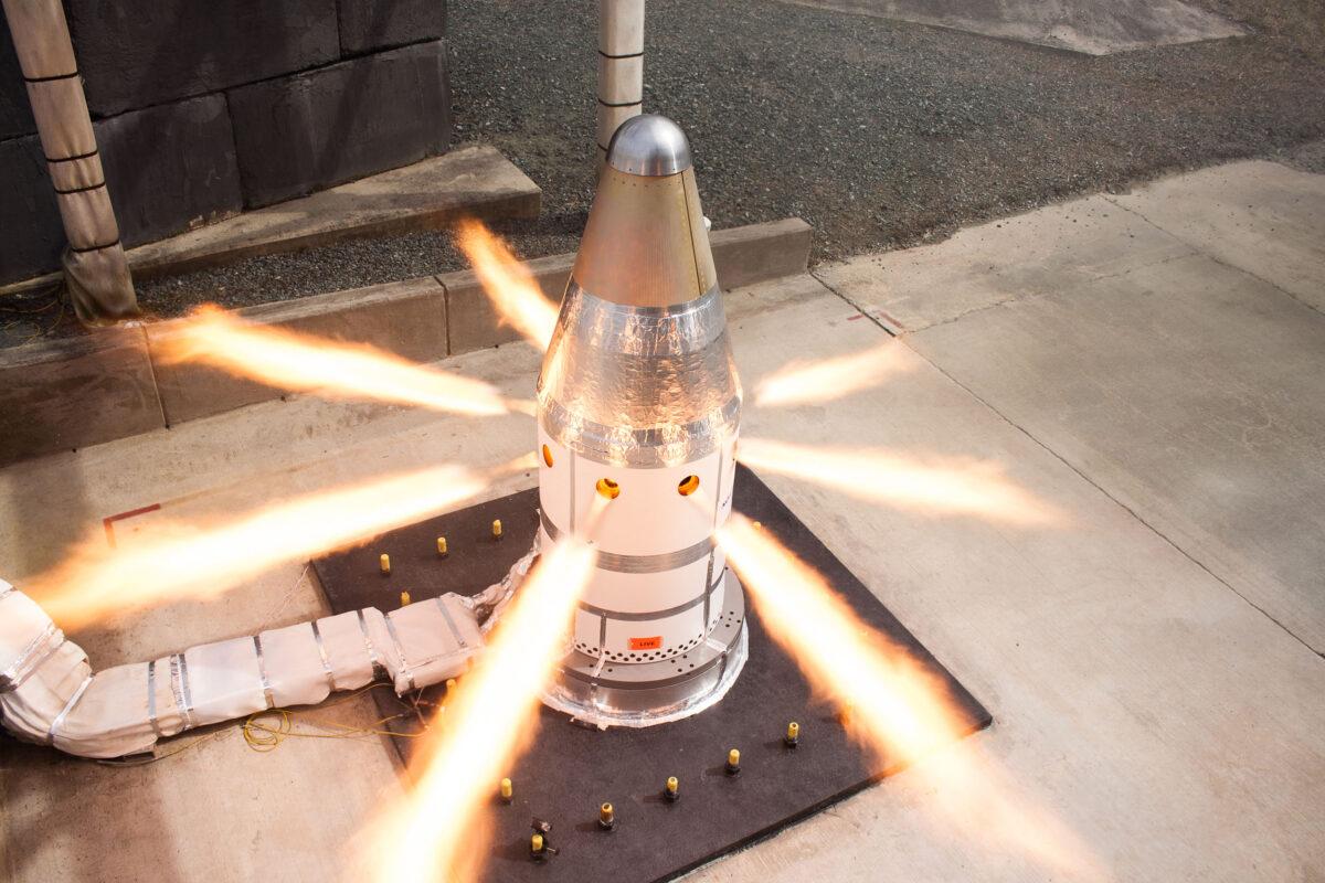 A static hot-fire test of the Orion spacecraft's Launch Abort System Attitude Control Motor to help qualify the motor for human spaceflight, to help ensure Orion is ready from liftoff to splashdown for missions to the Moon. (NASA)