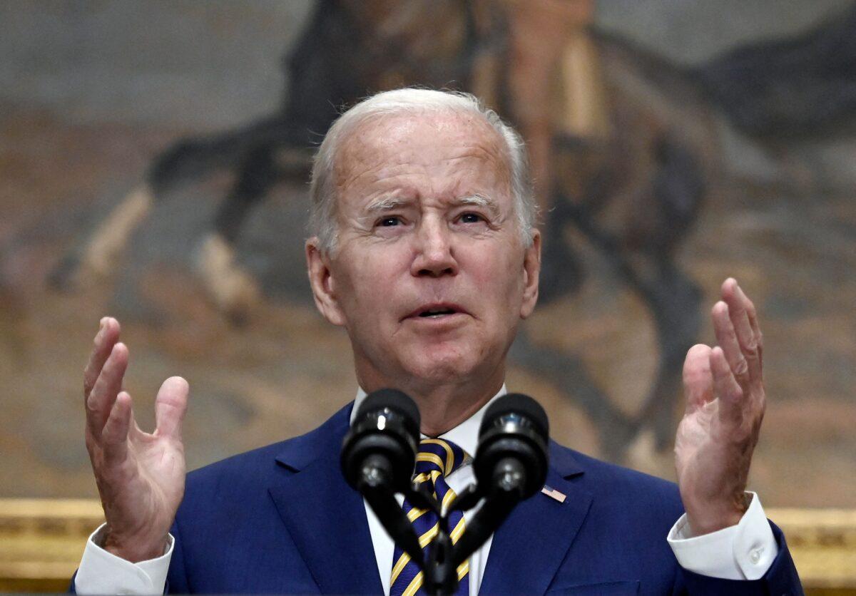  President Joe Biden speaks during a press conference at the White House in Washington, on Aug. 24, 2022. (Olivier Douliery/AFP via Getty Images)