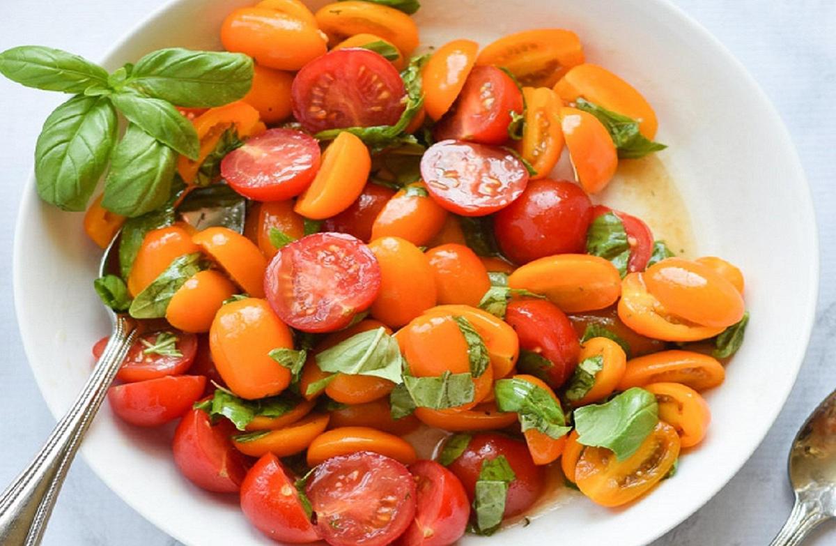Cherry Tomatoes and Basil Salad