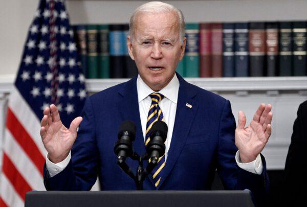 President Joe Biden announces student loan relief in the Roosevelt Room of the White House on Aug. 24, 2022. (Olivier Douliery/AFP via Getty Images)