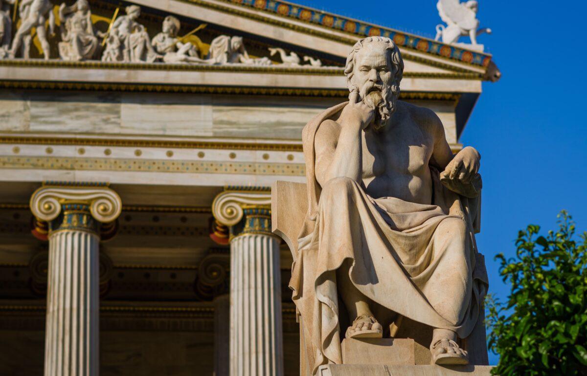 A statue of the Greek philosopher Socrates. Classical liberal education sought to pass on knowledge and develop capacity for independent thought, to prepare young people for participation in the civic, cultural, and business affairs of Western democratic societies. (Richard Panasevich/Shutterstock)