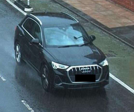 The Audi Q3 believed to have been used to take Joseph Nee to hospital after he was shot by a gunman, who also fatally shot 9-year-old Olivia Pratt-Korbel. (Merseyside Police)