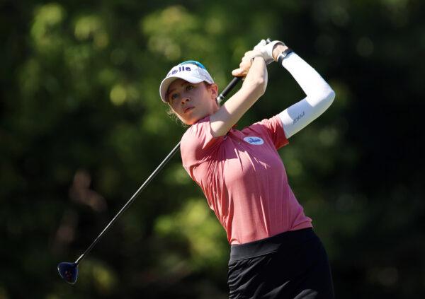 Nelly Korda of the United States hits her tee shot on the 2nd hole during the final round of the CP Women's Open at Ottawa Hunt and Golf Club in Ottawa, Ontario, Canada, August 28, 2022. (Vaughn Ridley/Getty Images)