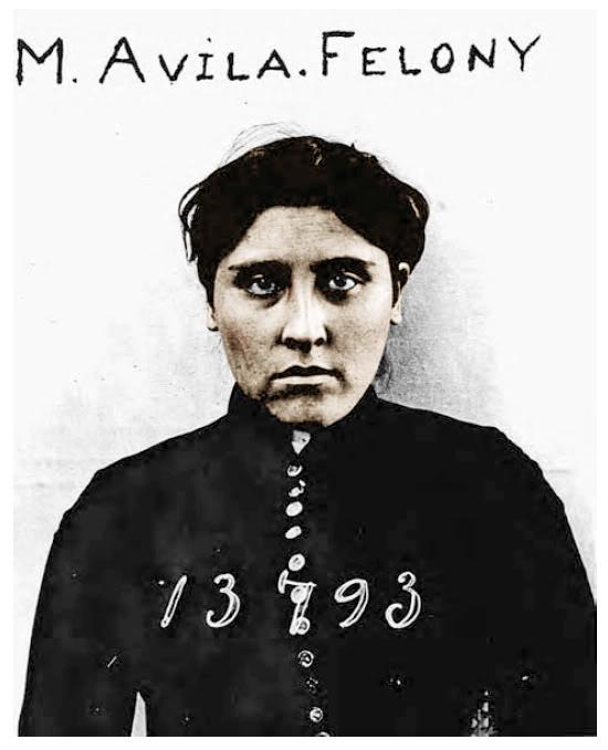 Modesta Avila, Orange County's first convicted felon, circa 1889. (Public Domain)