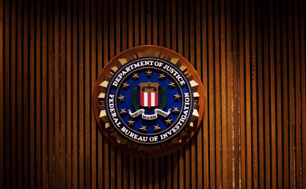 A crest of the Federal Bureau of Investigation inside the J. Edgar Hoover FBI Building in Washington on Aug. 3, 2007. (Mandel Ngan/AFP via Getty Images)