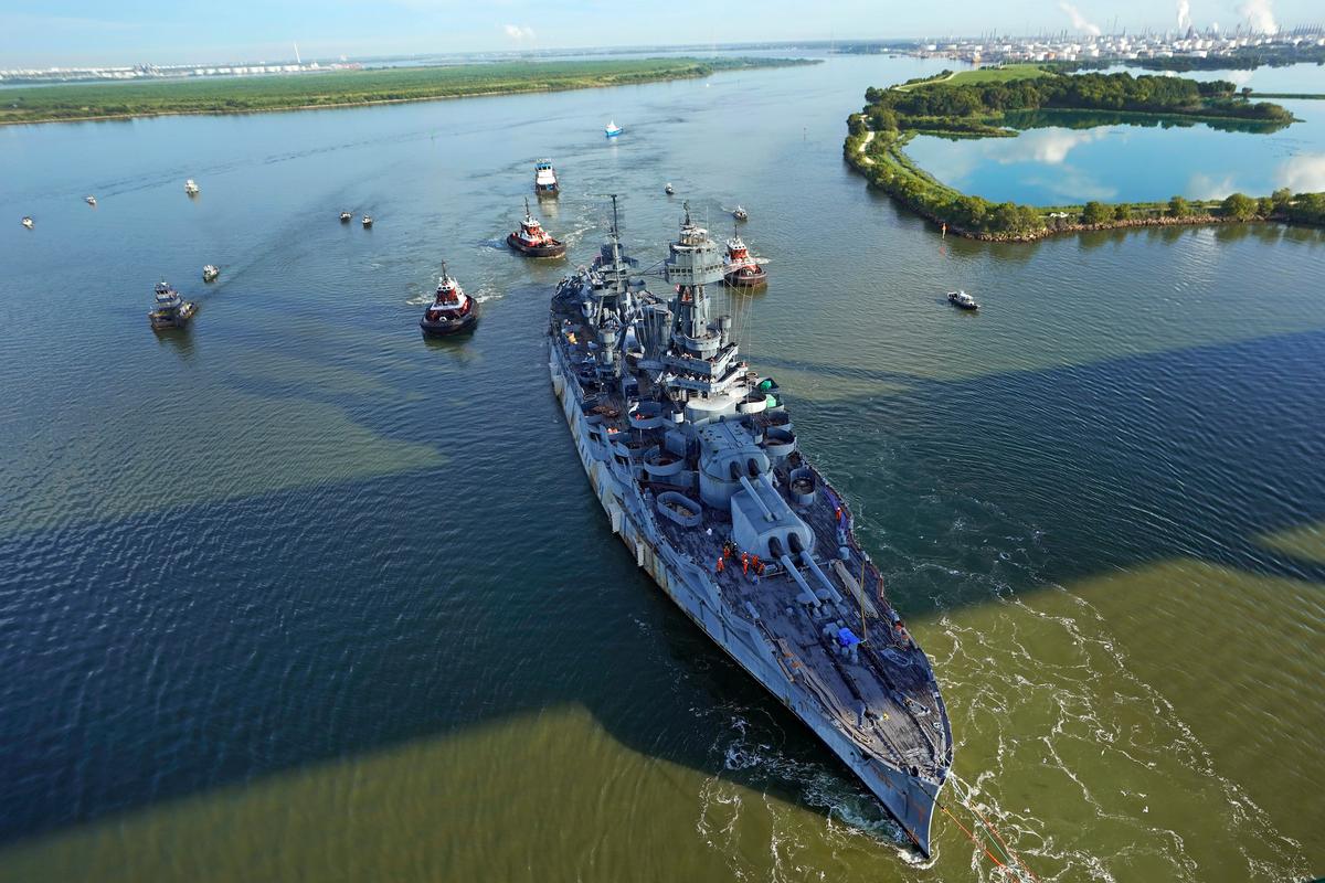 Leaky Battleship in Texas Completes Trip for $35 Million Repairs