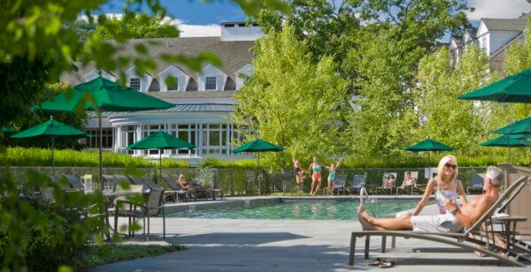 Relaxing at the pool at the Woodstock Inn & Resort. (Courtesy of Woodstock Inn & Resort)