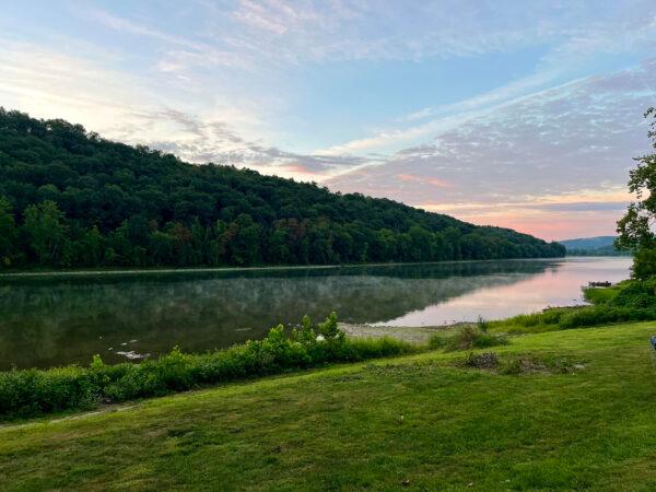 Sunset on the Susquehanna River from Riverside Acres Campground in Towanda, Bradford County, Pennsylvania, on Aug. 14, 2022. (Jason Nark/The Philadelphia Inquirer/TNS)