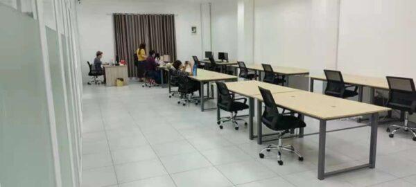 A work room of the Victory Paradise Resort and Casino where Tan Ban Kheng, the Cambodia cyber scam victim, worked. He transferred the image to a friend before a guard found his cell phones. (Provided by Tan Ban Kheng)