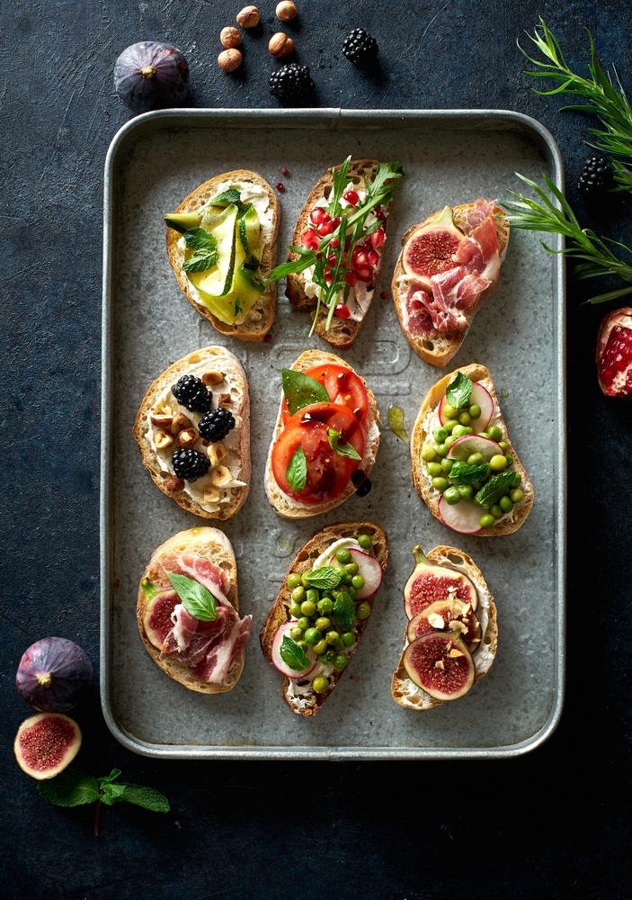 Take inspiration from what's in season to assemble the perfect toasts. (Asya Nurullina/Shutterstock)