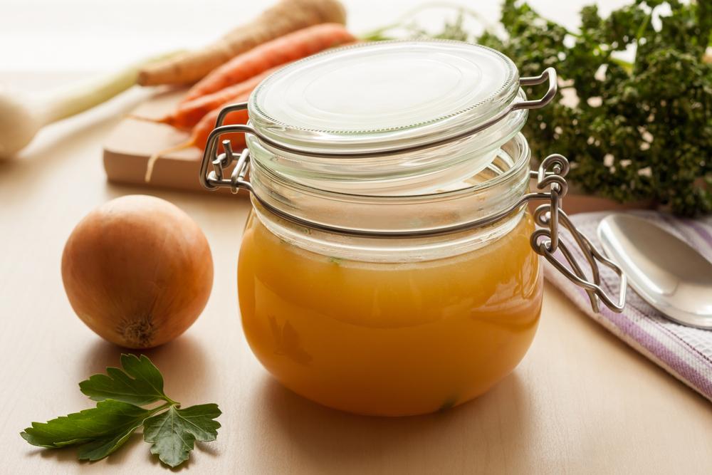 Bone broth is inexpensive and easy to make, and can be home-canned in a pressure canner. (Madeleine Steinbach/Shutterstock)