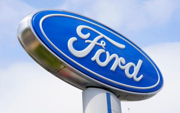 A Ford sign at a dealership in Springfield, Pa., on April 26, 2022. (Matt Rourke/AP Photo)