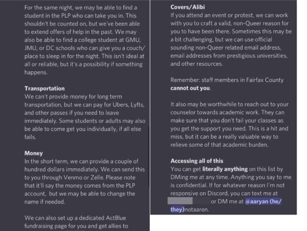 A screenshot of the “resource for outed students” Discord page. (Screenshot via The Epoch Times)