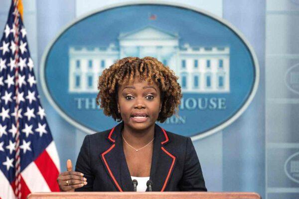 White House Press Secretary Karine Jean-Pierre speaks during the daily press briefing at the White House in Washington, on Aug. 31, 2022. (Jim Watson/AFP via Getty Images)