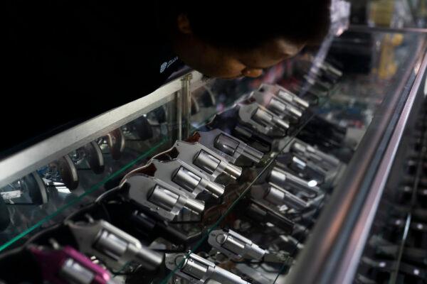 Guns on display in Burbank, Calif., on June 23, 2022. (Jae C. Hong/AP Photo)