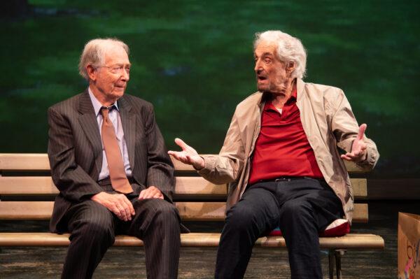 Bernie Kopell as Phil (L) and Hal Linden as Marty discuss important issues in the present day in "Two Jews, Talking." (Russ Rowland)