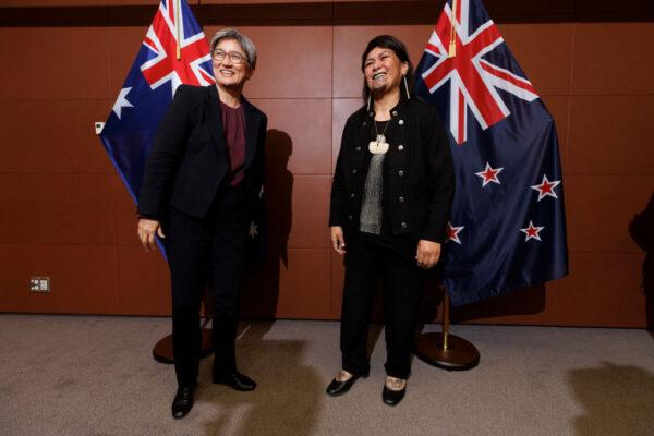 Penny Wong (L), Australian Minister for Foreign Affairs meets with Nanaia Mahuta, New Zealand Foreign Affairs Minister for bilateral talks in Wellington, New Zealand, on June 16, 2022. (Robert Kitchin - Pool/Getty Images)