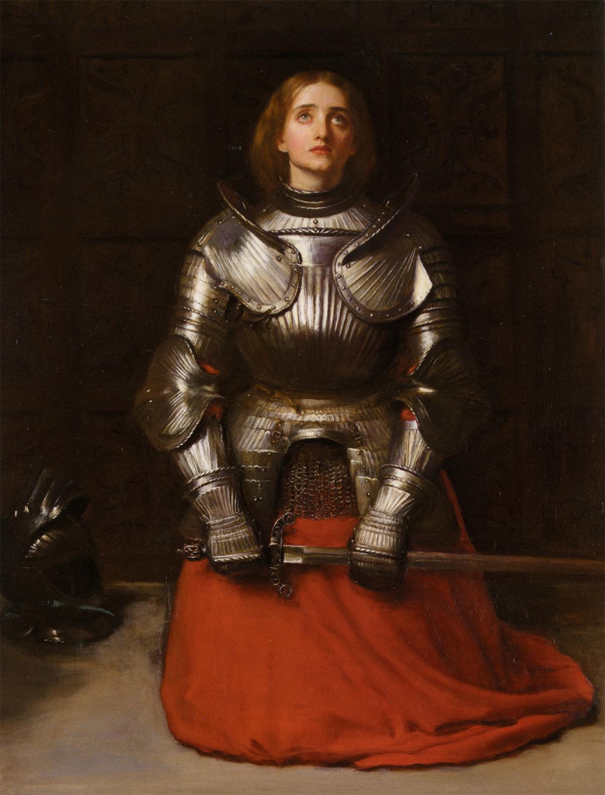 "Joan of Arc,"1865, by John Everett Millais. Oil on canvas. Private Collection. (Public Domain)
