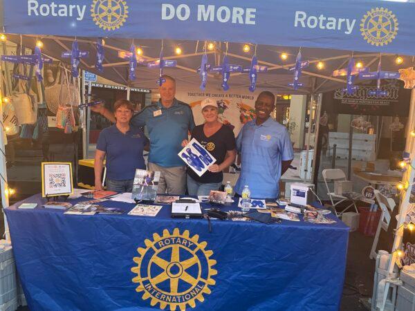 The Rotary Club booth at the International Street Fair in Orange, Calif., Sept. 2, 2022. (Carol Cassis/The Epoch Times)