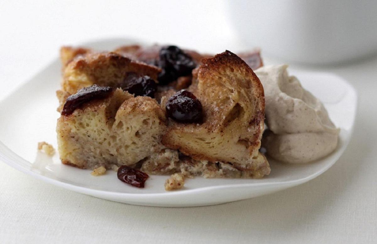 Bread Pudding With Bananas and Cherries