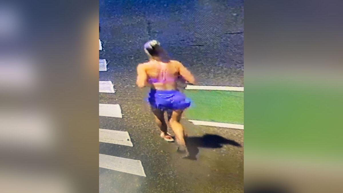  Eliza "Liza" Fletcher running in the neighborhood near the University of Memphis before she was abducted. (Memphis Police Department)