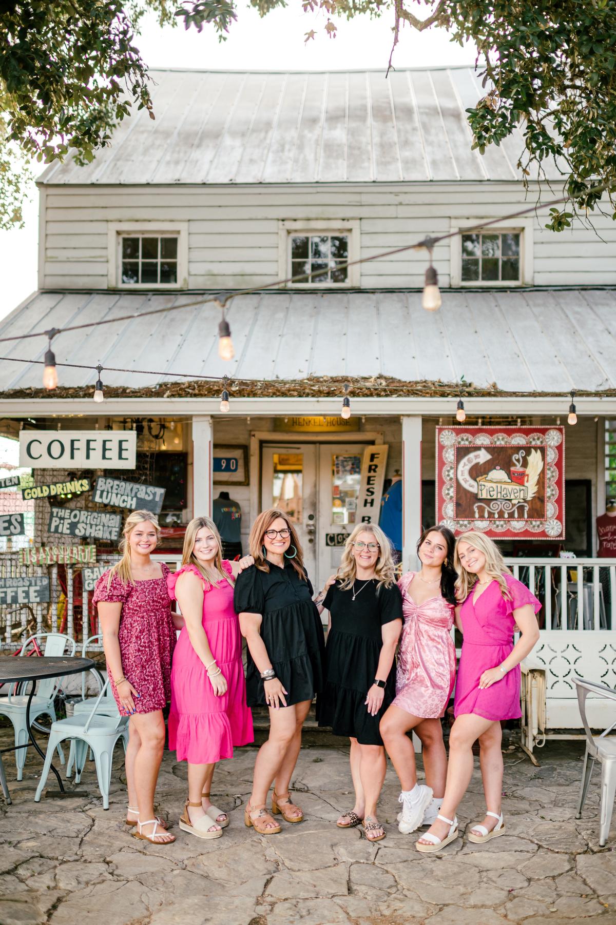 Tara Royer Steele (third from left) created Royers Pie Haven in Round Top, Texas to be a place for people to go when “when life is hard, and you want to sit under a big ol’ oak tree and eat a piece of pie and escape.” (Courtesy of Ellen Renee Photography)
