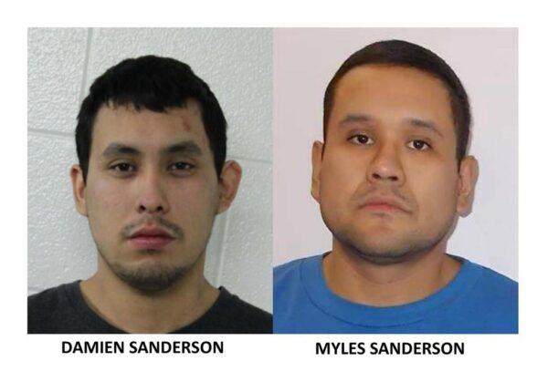 Suspects Damien Sanderson (L) and Myles Sanderson. (RCMP handout)