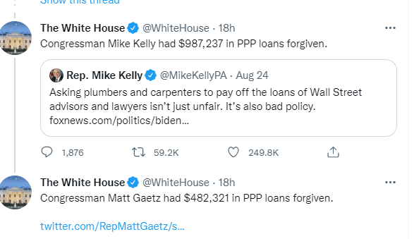  Biden White House PPP Tweets in Response ... (The White House/Twitter)