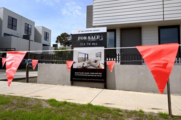 A billboard advertises a home for sale in Melbourne, Australia, on Sep. 6, 2022. (William West/AFP via Getty Images)