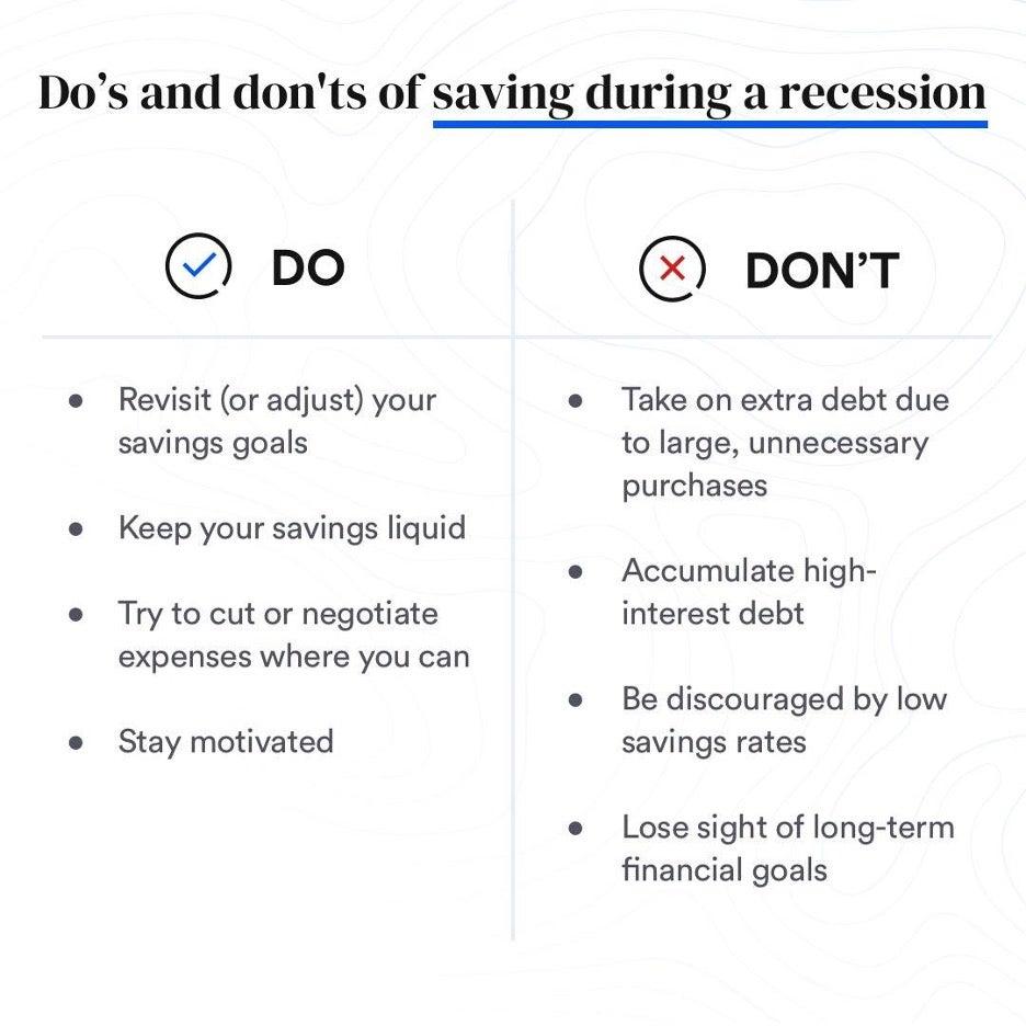 Do’s and don’ts of saving during a recession. (Bankrate/TNS)