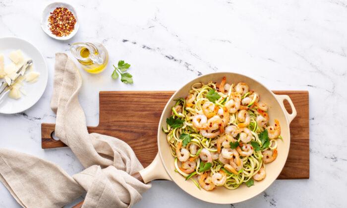 Dave’s Zucchini “Pasta” With Shrimp