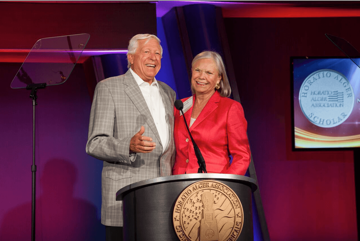 Foster Friess and Lynn Friess during a Horatio Alger Association of Distinguished Americans event. (Courtesy of Foster's Outriders)